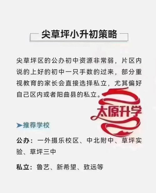 太原各区域对口的中学名单 详细如下