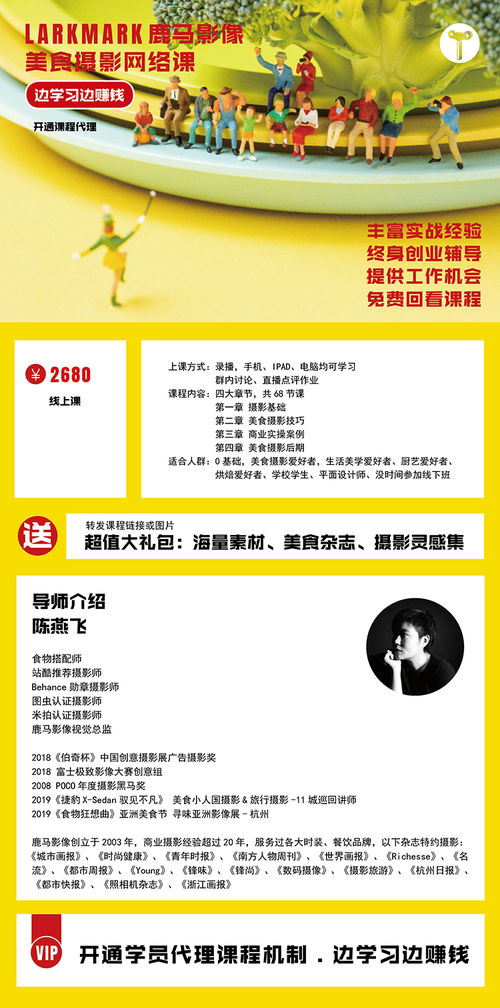 饮品美食摄影食物拍摄技巧食品拍照培训色彩构图道具网络线上课程